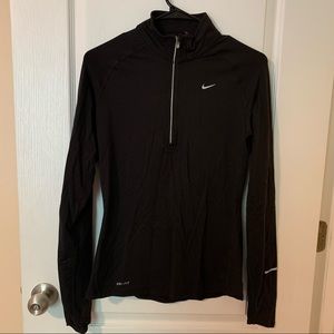 Nike black dri-fit pullover half zip top